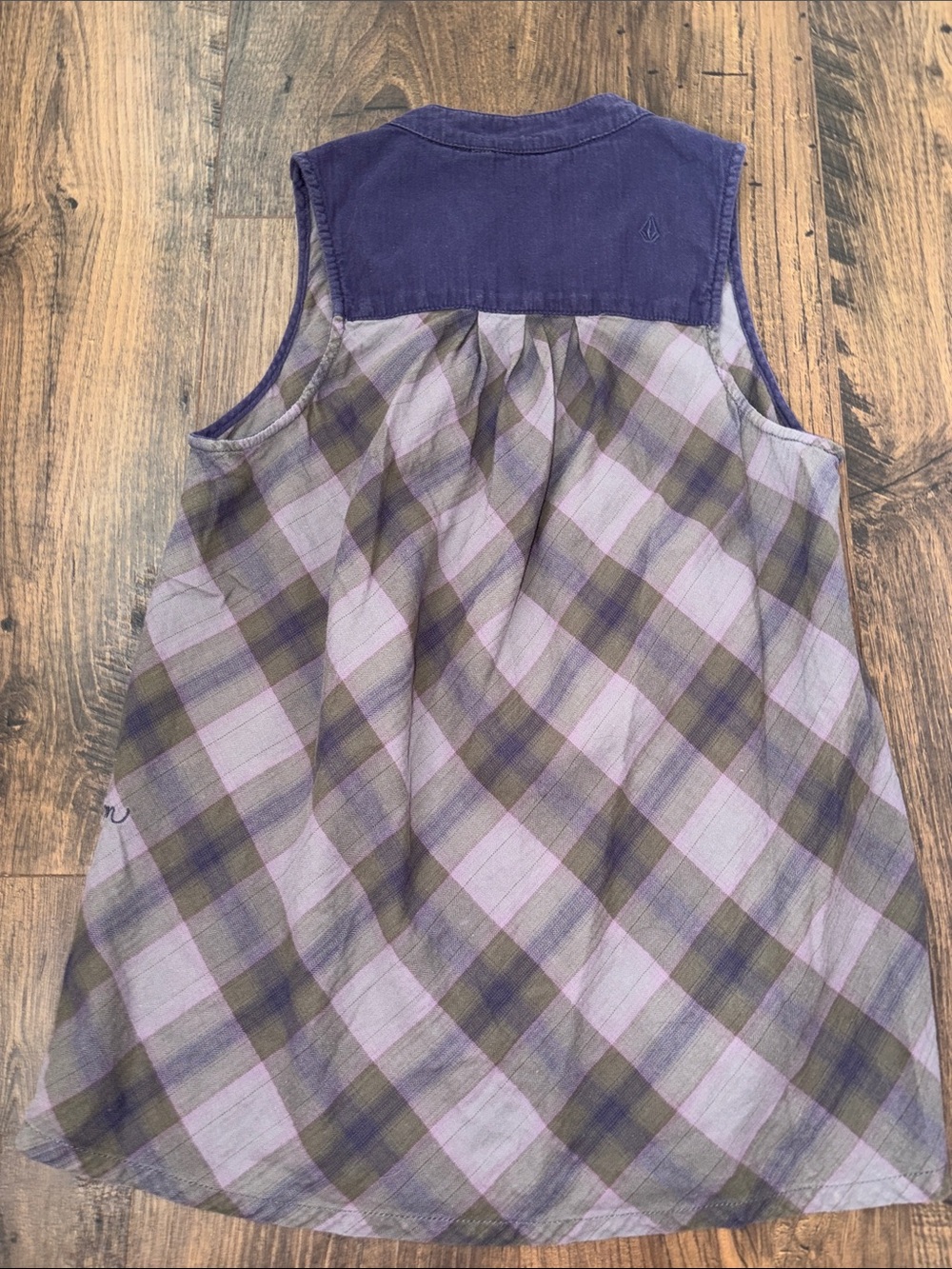 Volcom Purple Plaid Ruffle Yoke Tank - Picture 6 of 8